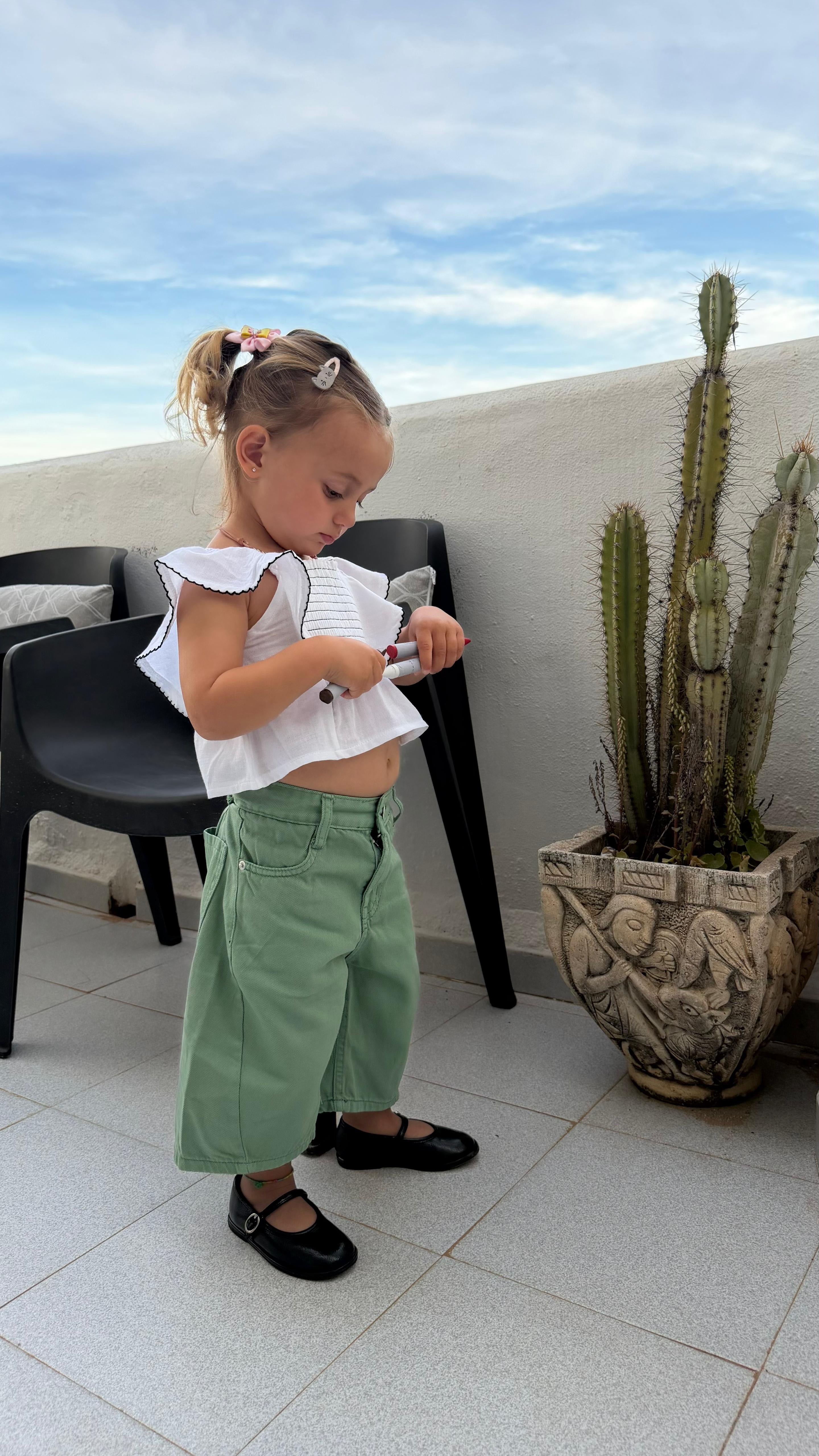 JEANS NEONATO VERDE 6035