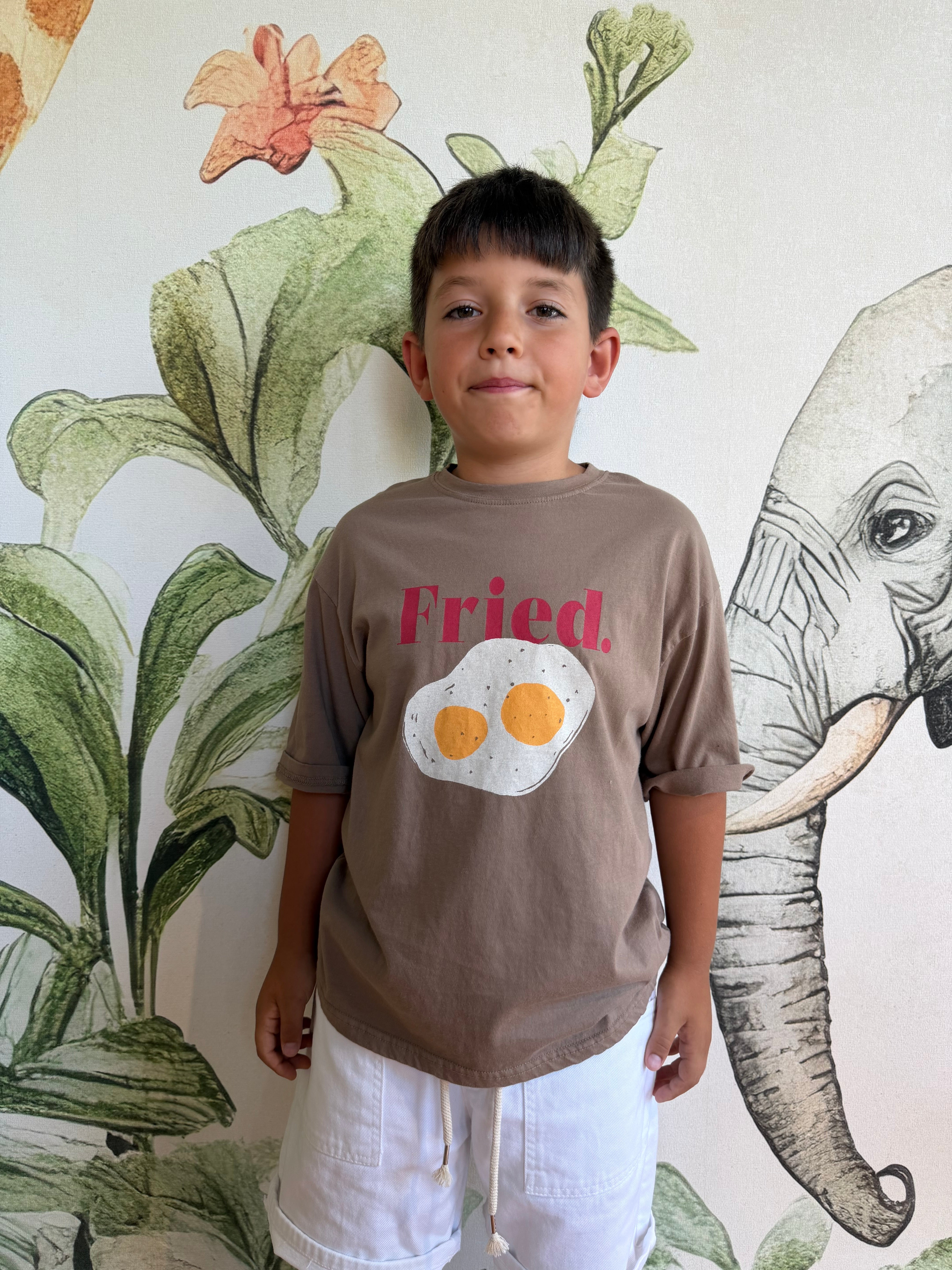 T-SHIRT MARRONE UOVO