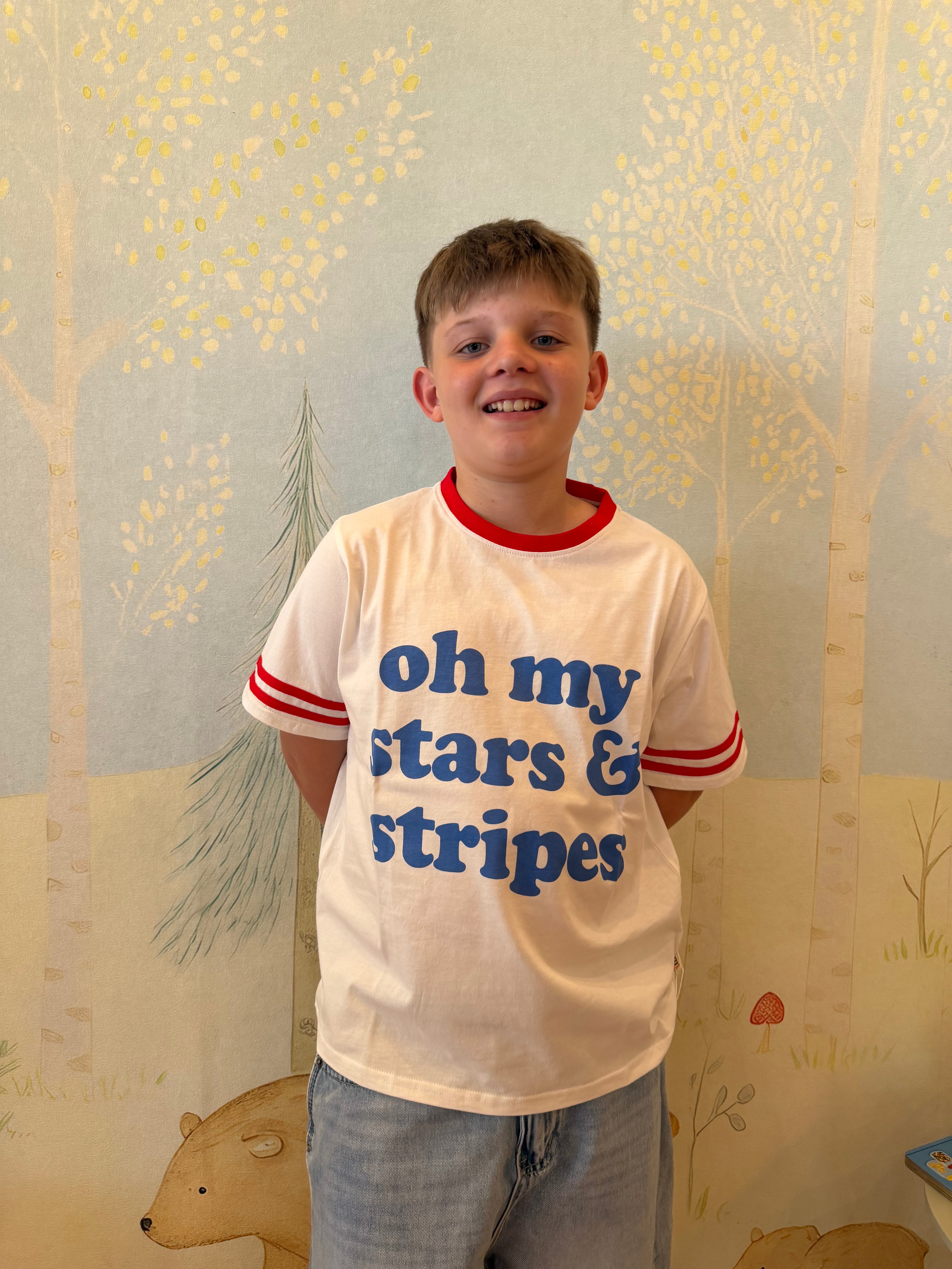 T-SHIRT OH MY STAR AND STRIPES MINIMALIST FOLK
