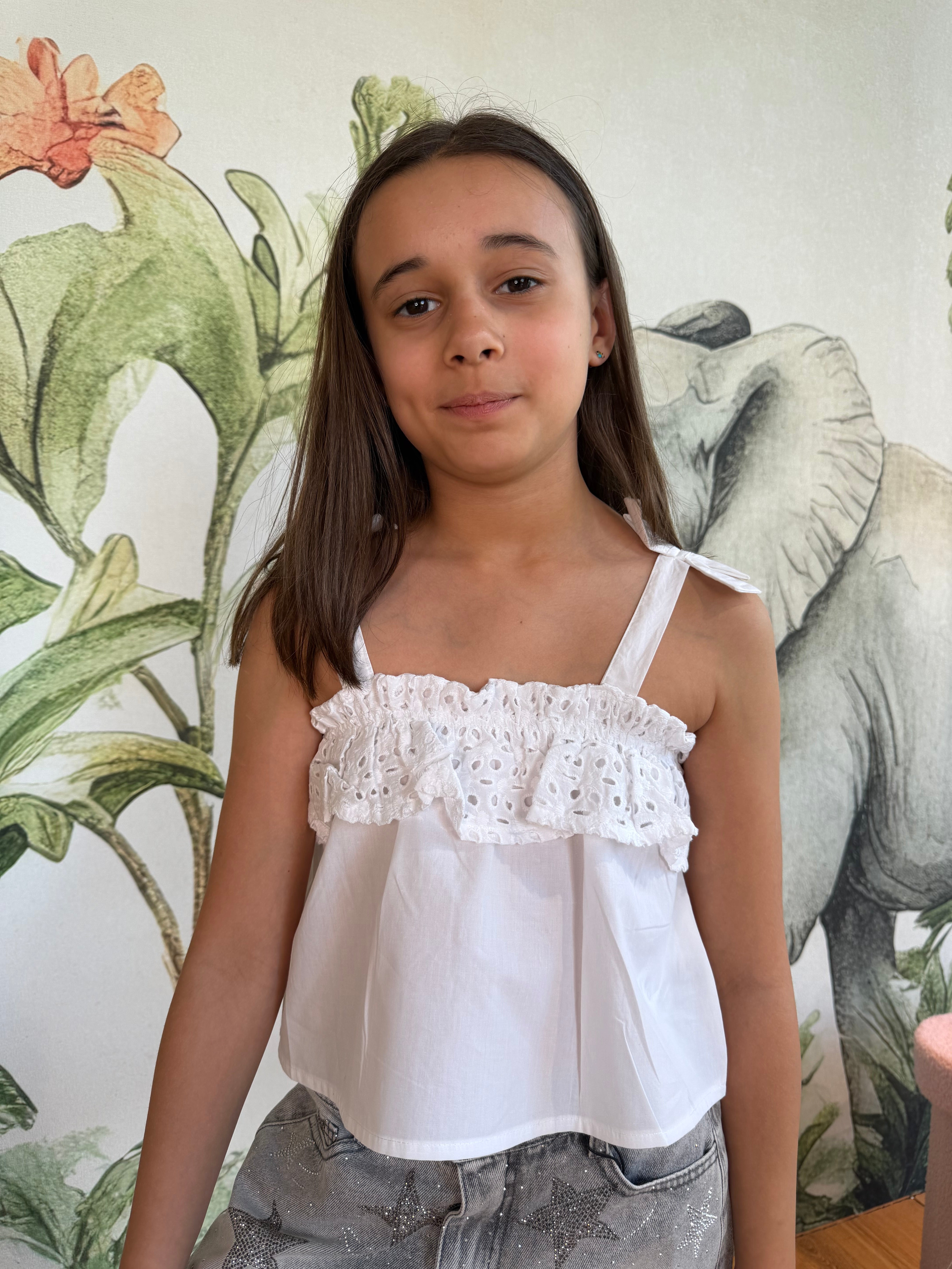 TOP FIOCCHETTO BIMBA BIANCO