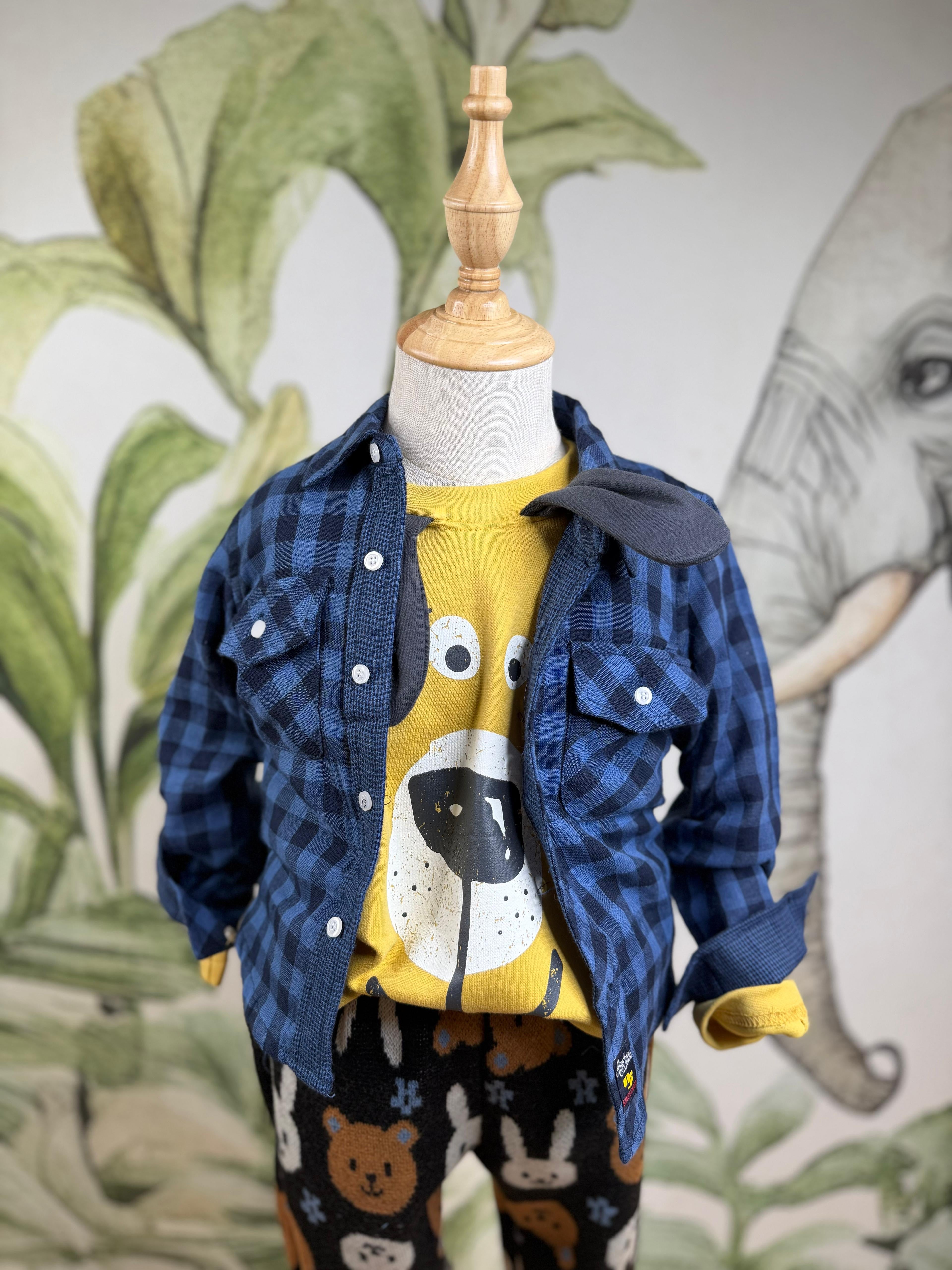 CAMICIA QUADRETTI BLU YF-095