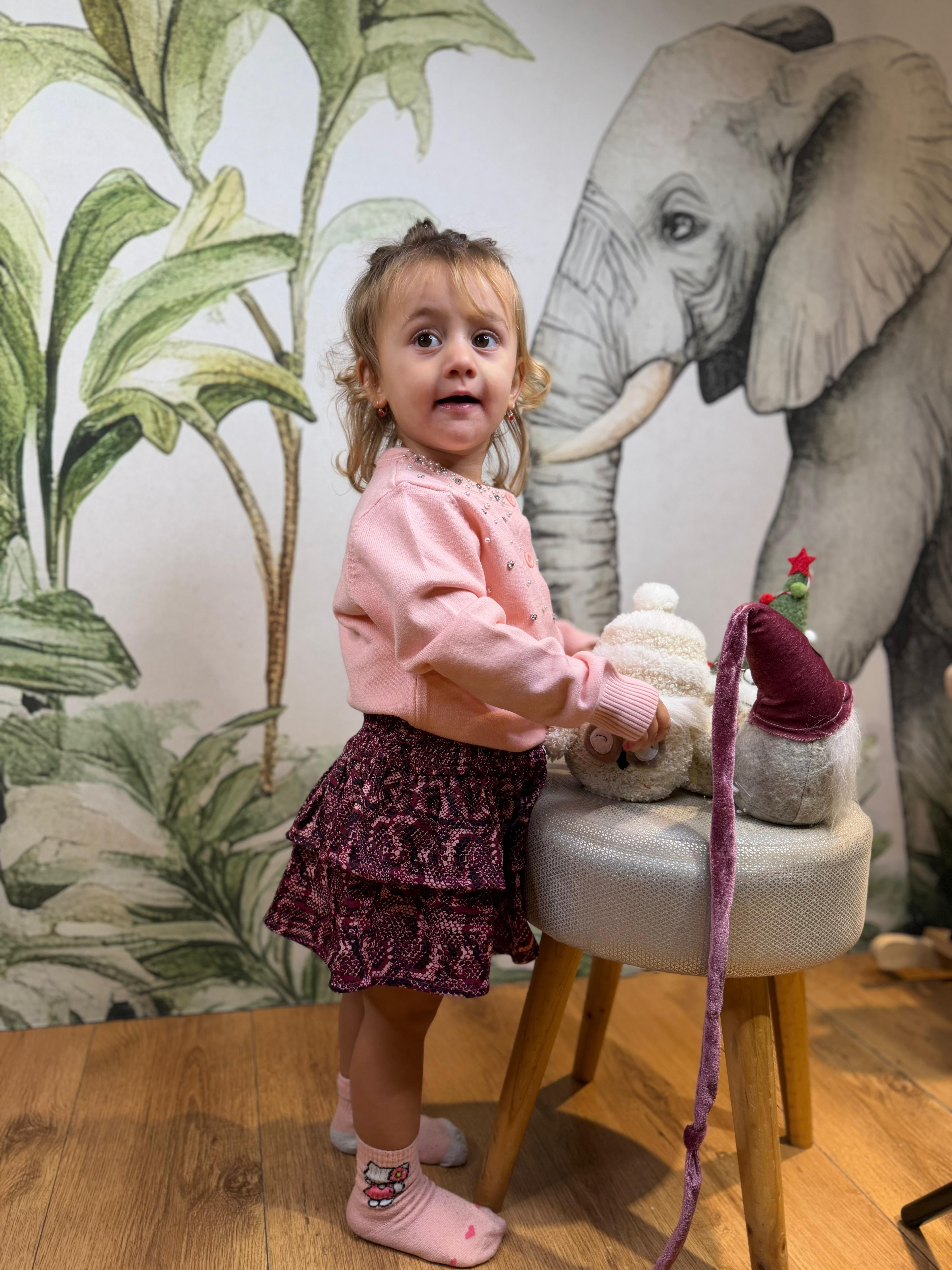 CARDIGAN ROSA SHINE CON LE PERLE XH2905