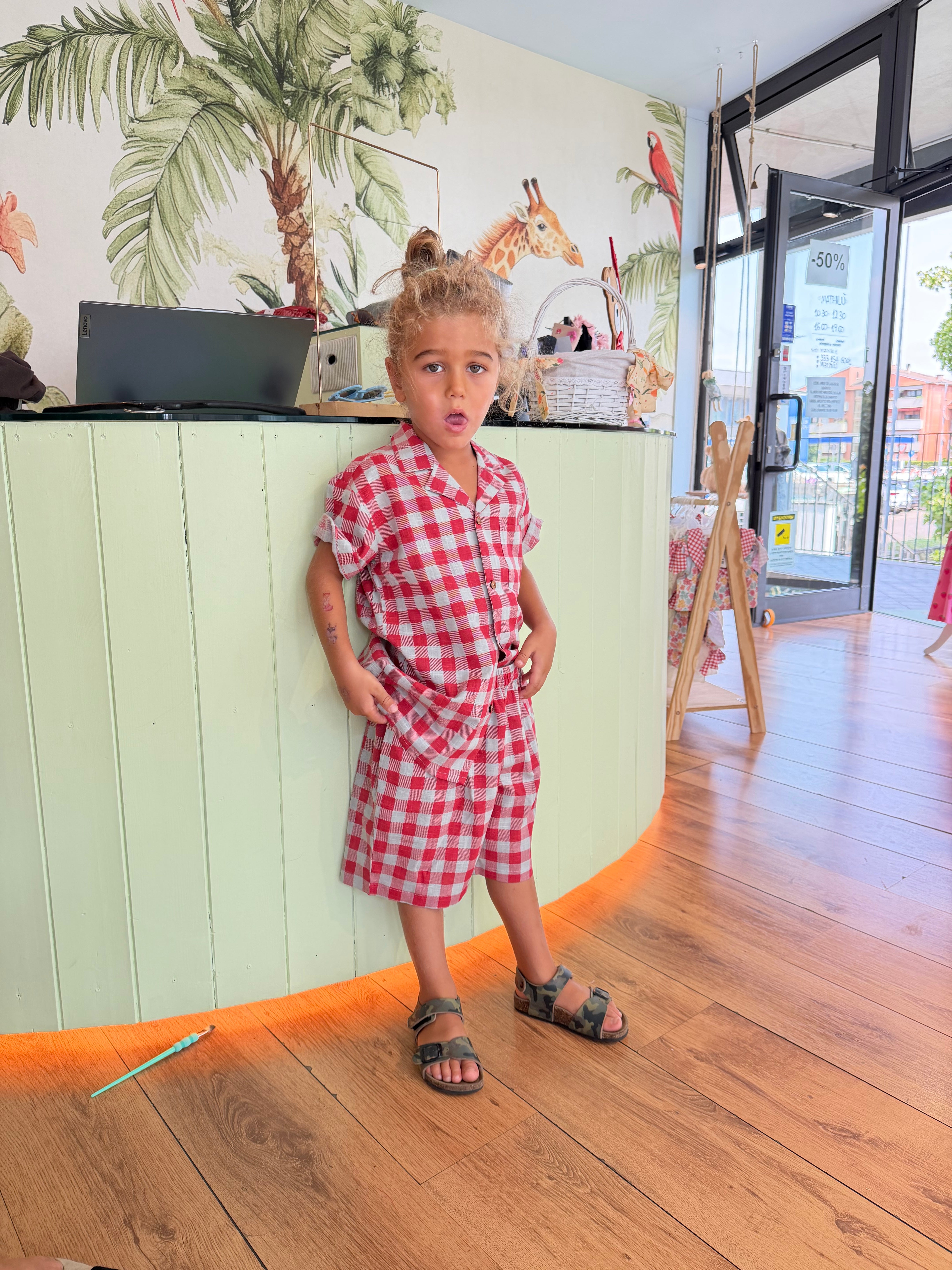 CAMICIA QUADRETTI ROSSA