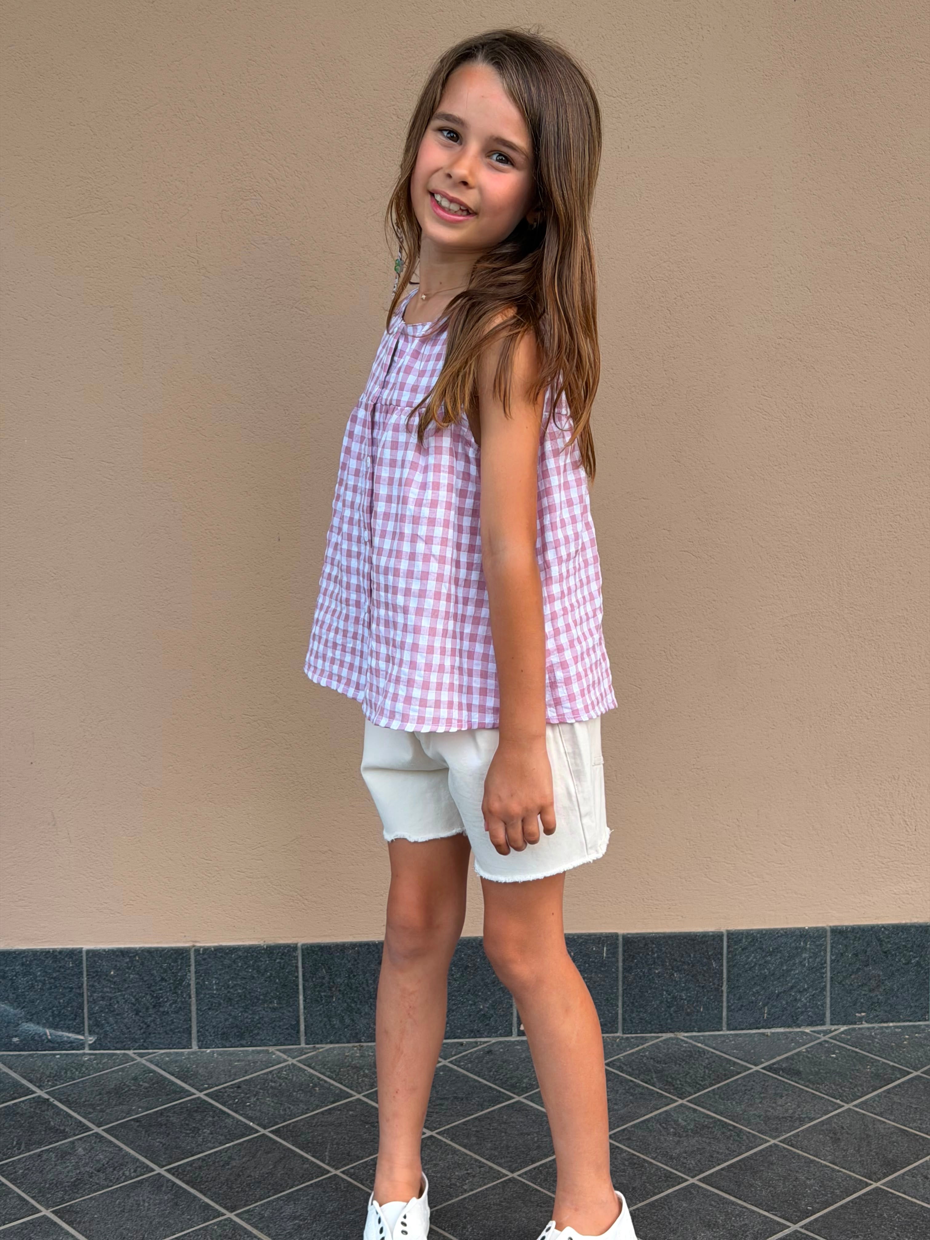 BLUSA QUADRETTI ROSA