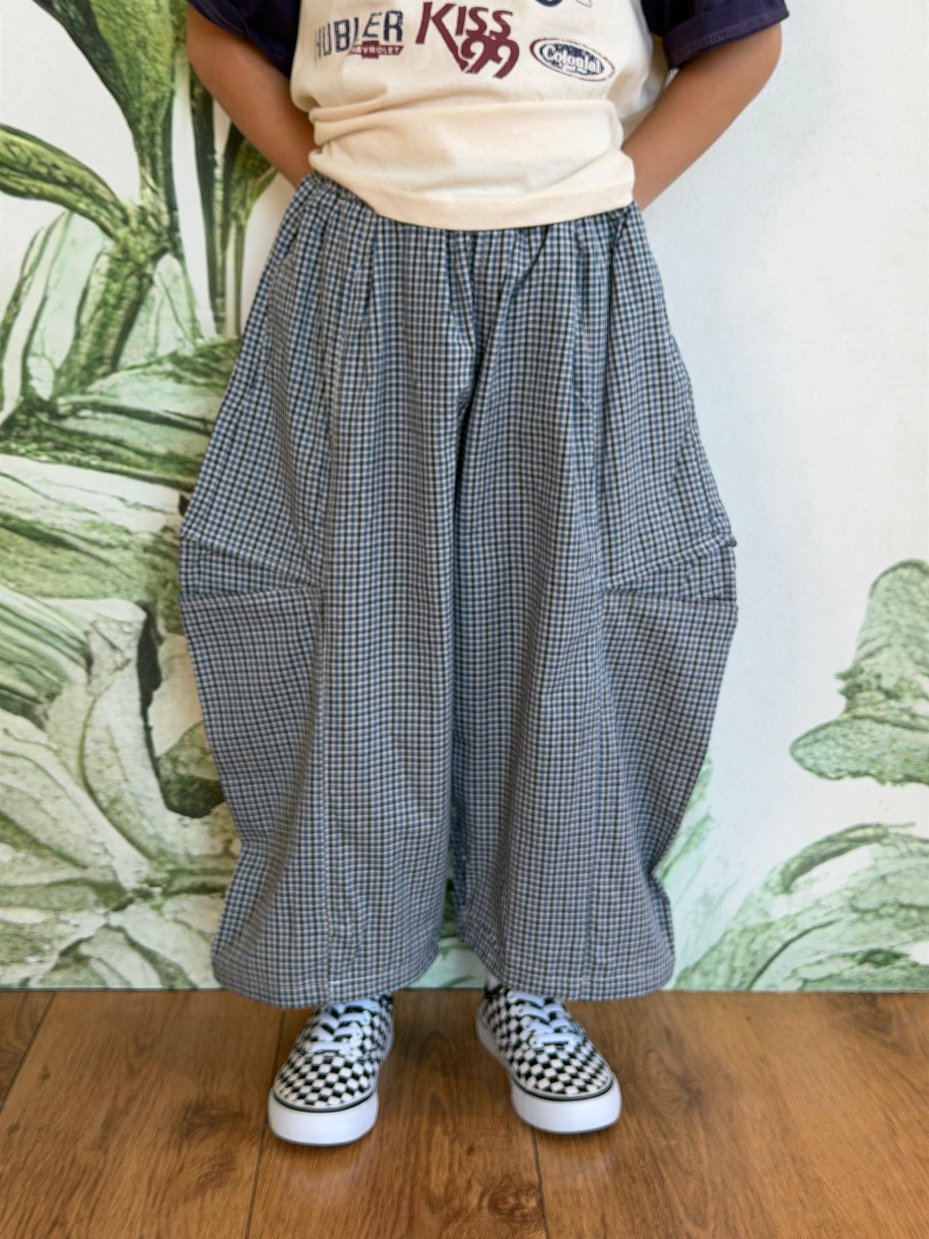 PANTALONE NERO QUADRETTI