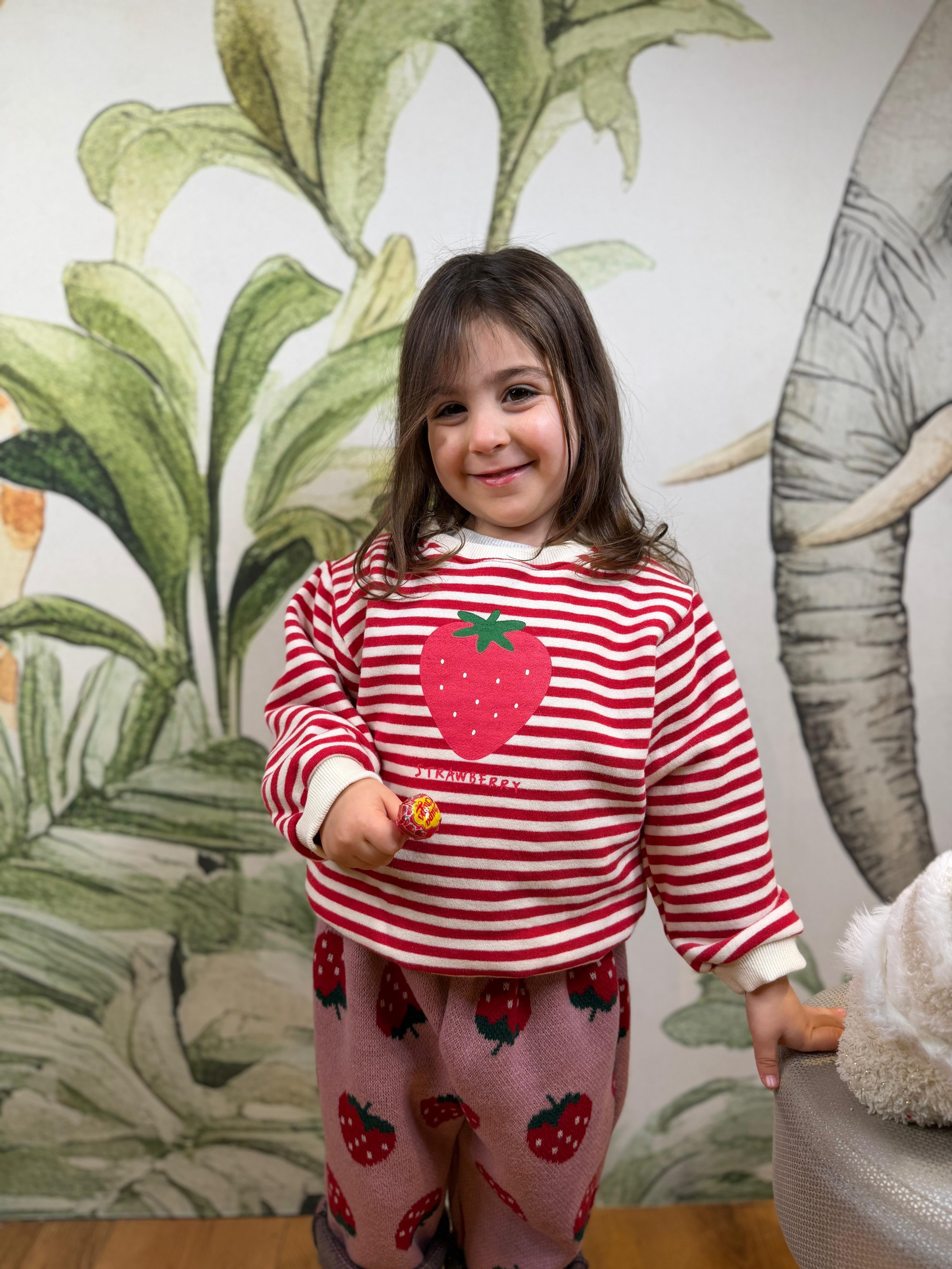 FELPA A RIGHE FRAGOLA 65RTF