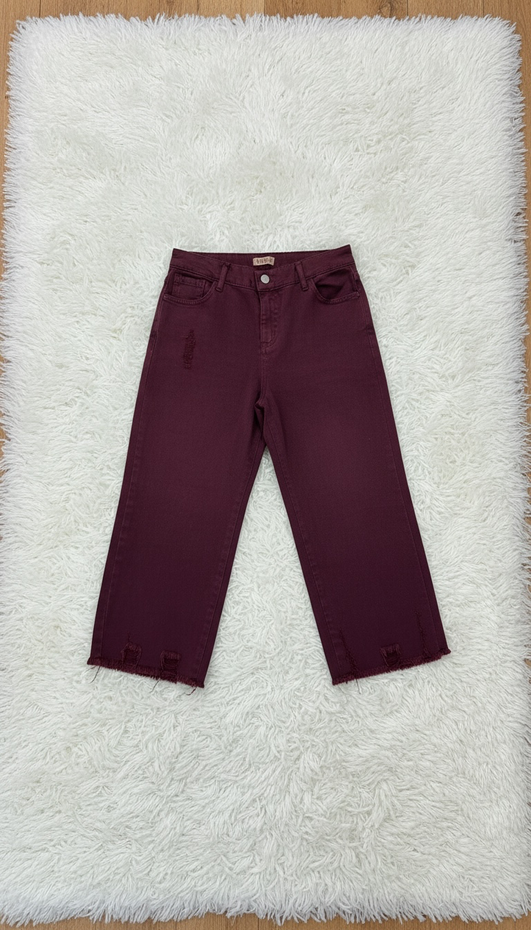 JEANS SFRANGIATO BORDEAUX