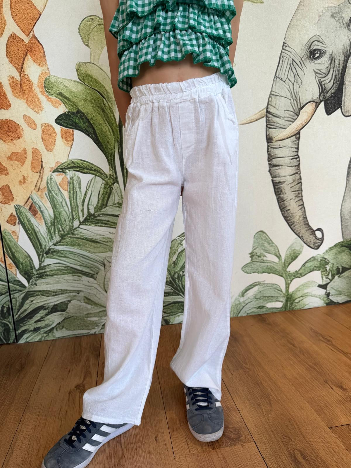 PANTALONE LINO BIANCO