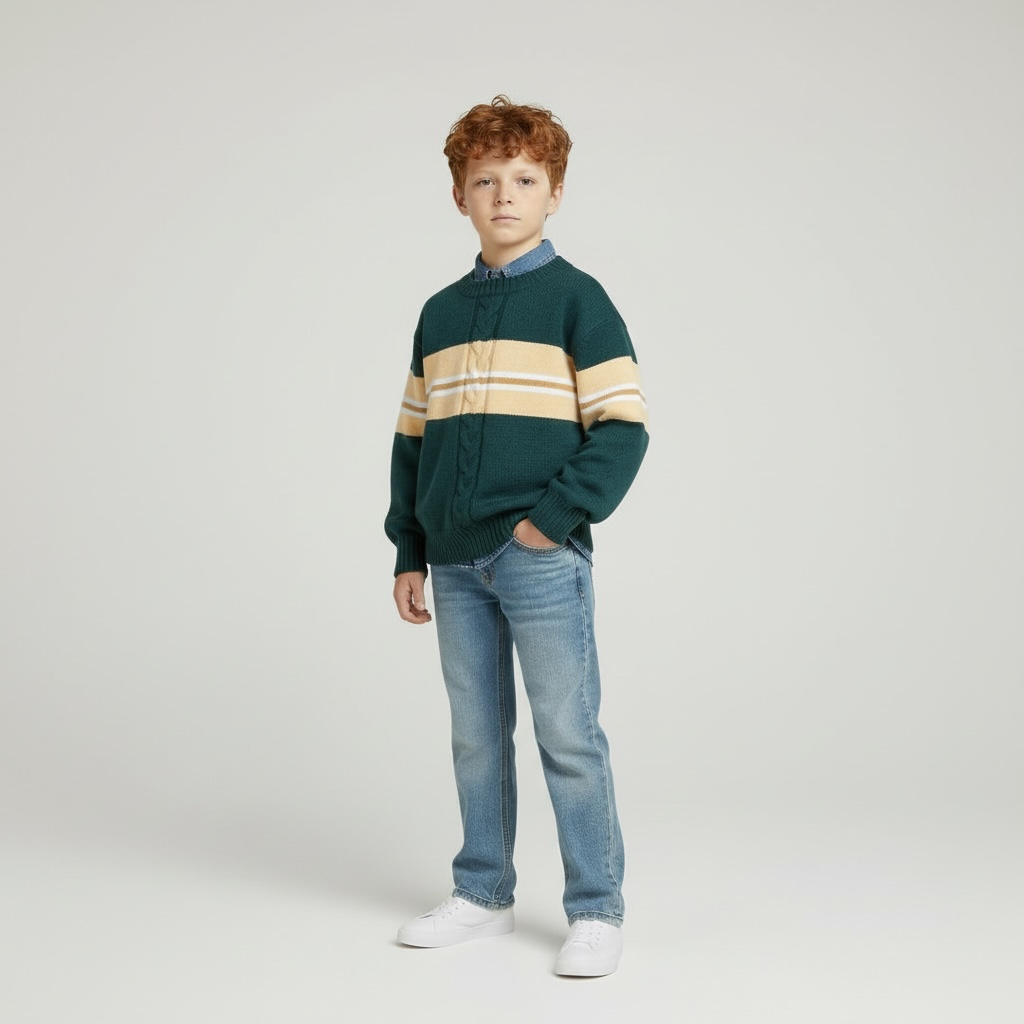 MAGLIONE RIGHE ORIZZONTALI XH8230 4-14 ANNI