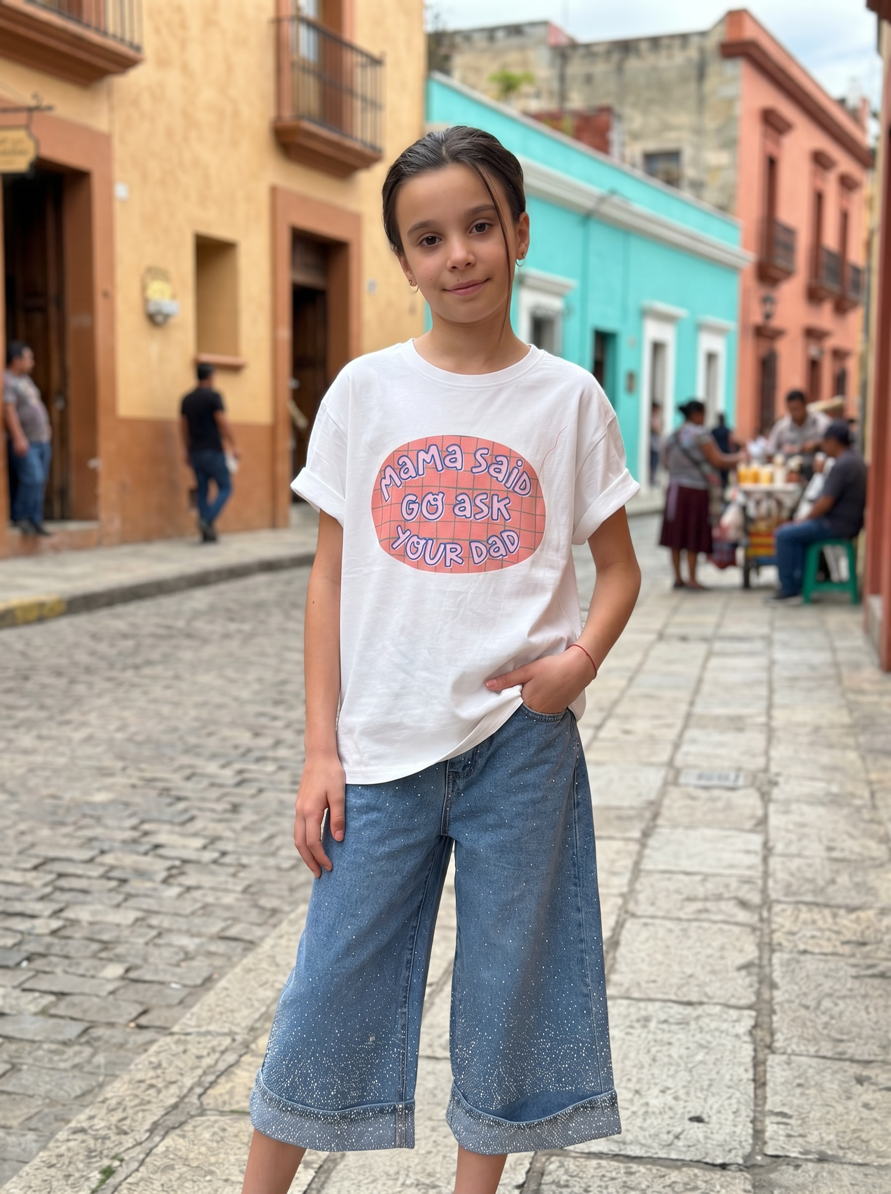 T-SHIRT MAMA SAID GO ASK YOUR DAD MINIMALIST FOLK
