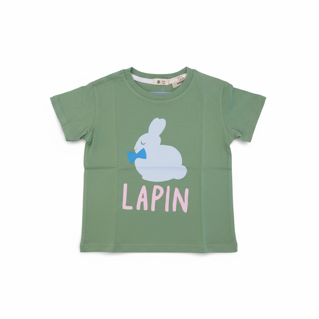 T-SHIRT VERDE CONIGLIO