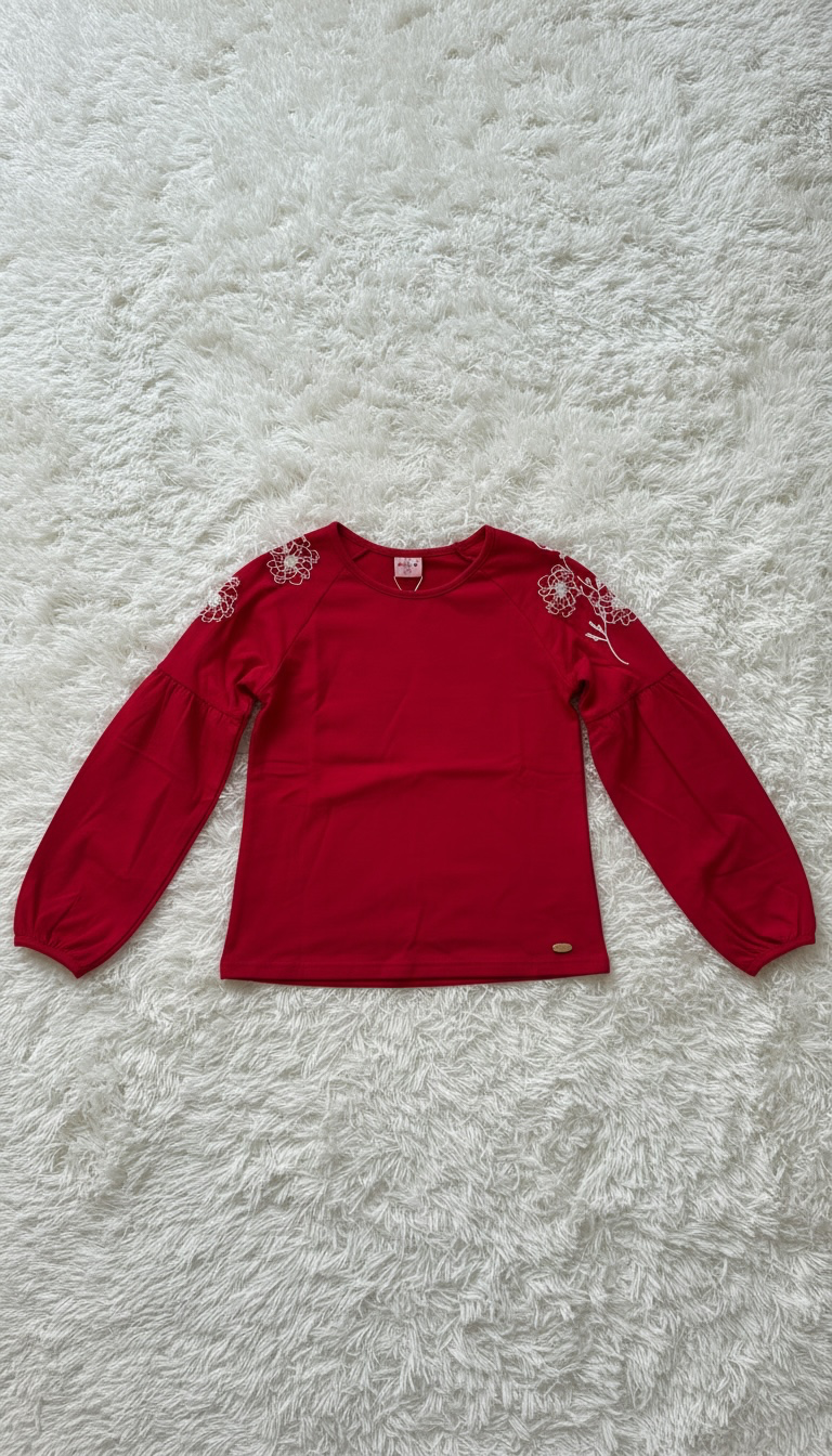 T-SHIRT RICAMO ROSSA