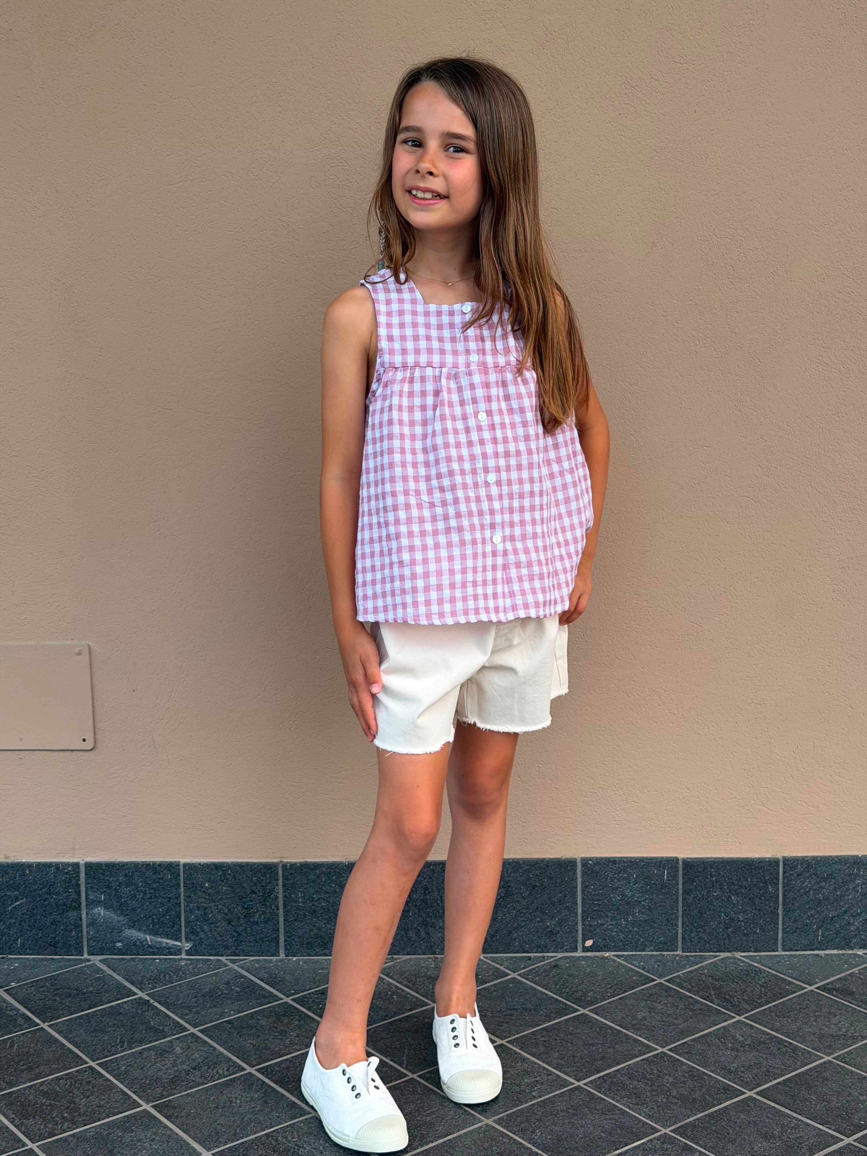 BLUSA QUADRETTI ROSA