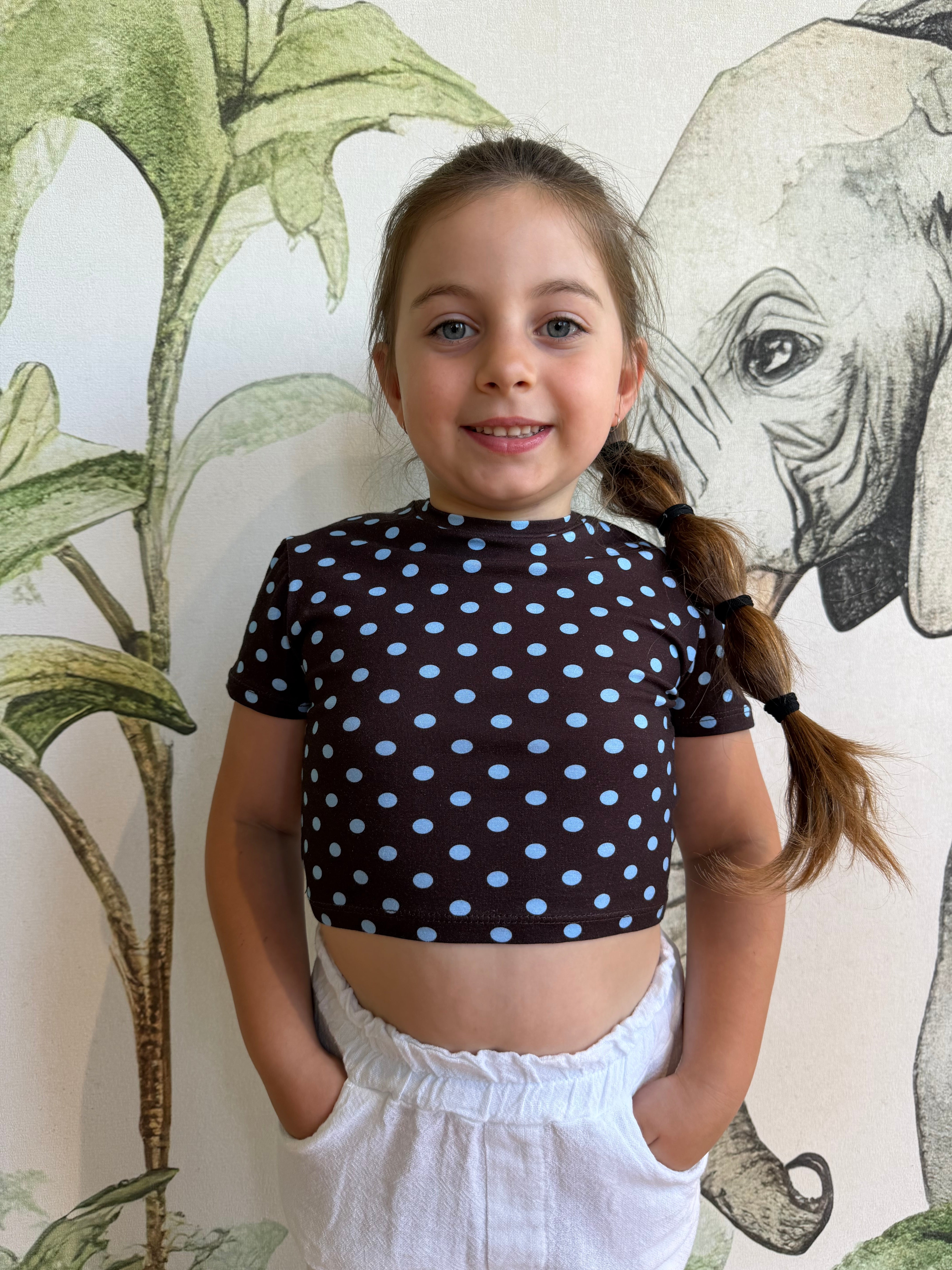 T-SHIRT POIS MARRONE