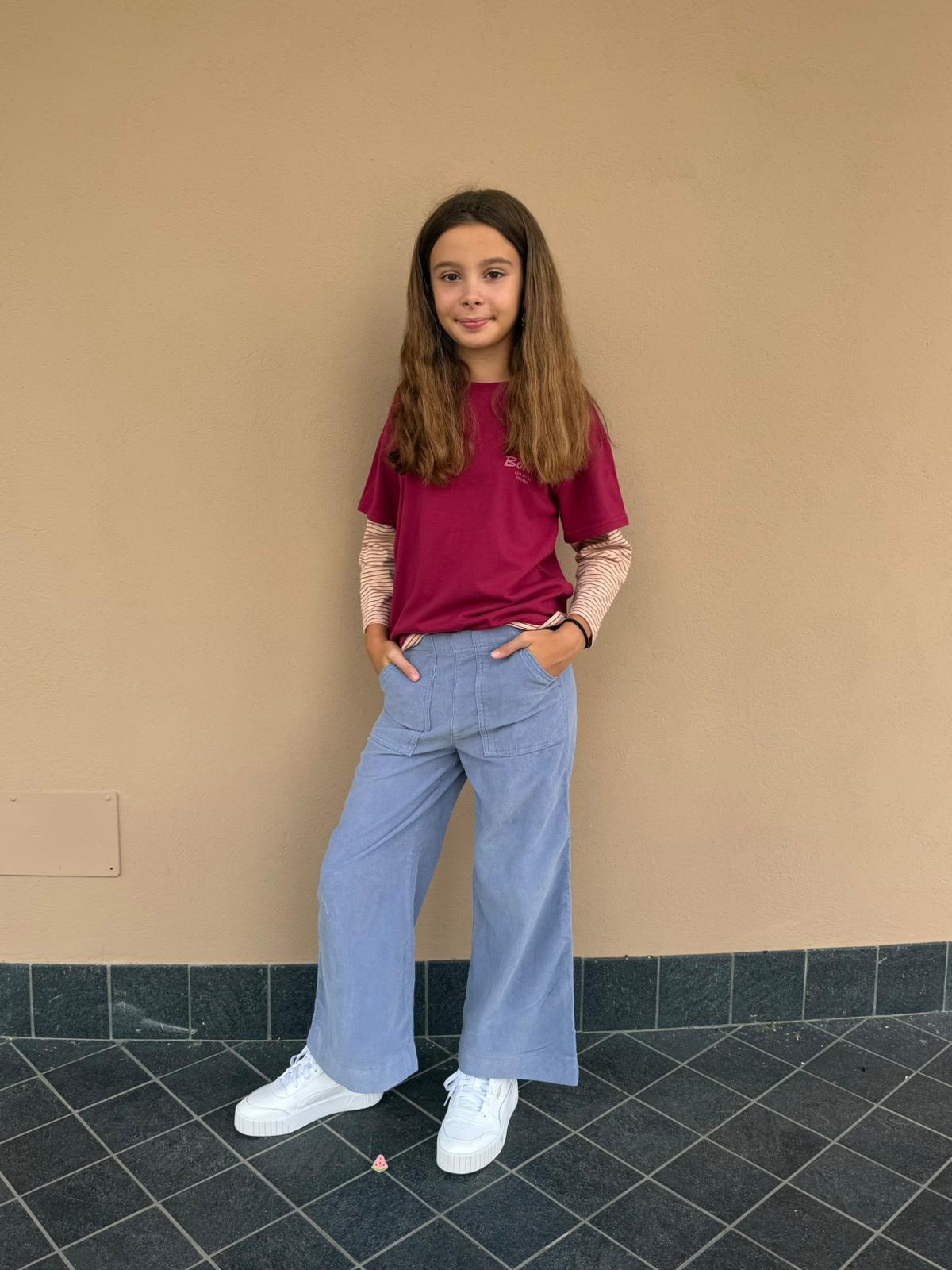 PANTALONE VELLUTO AZZURRO 15196 NEW