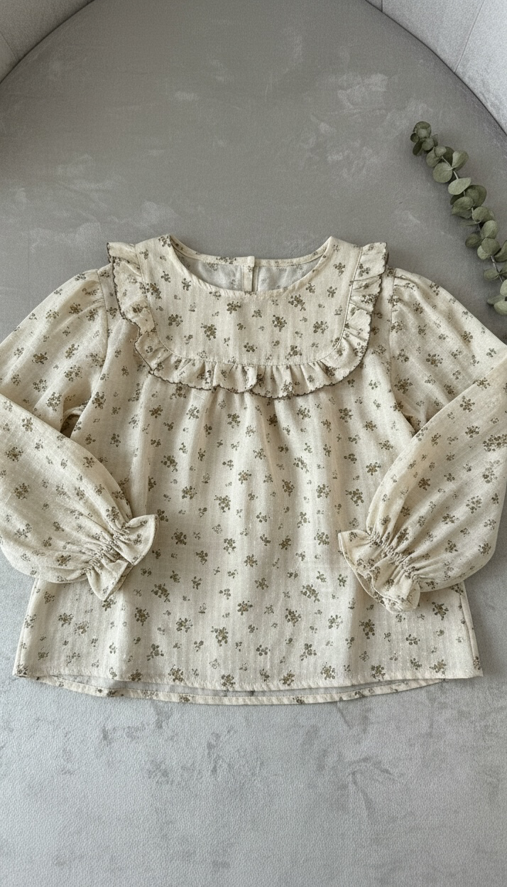 CAMICETTA BEIGE FIORELLINI