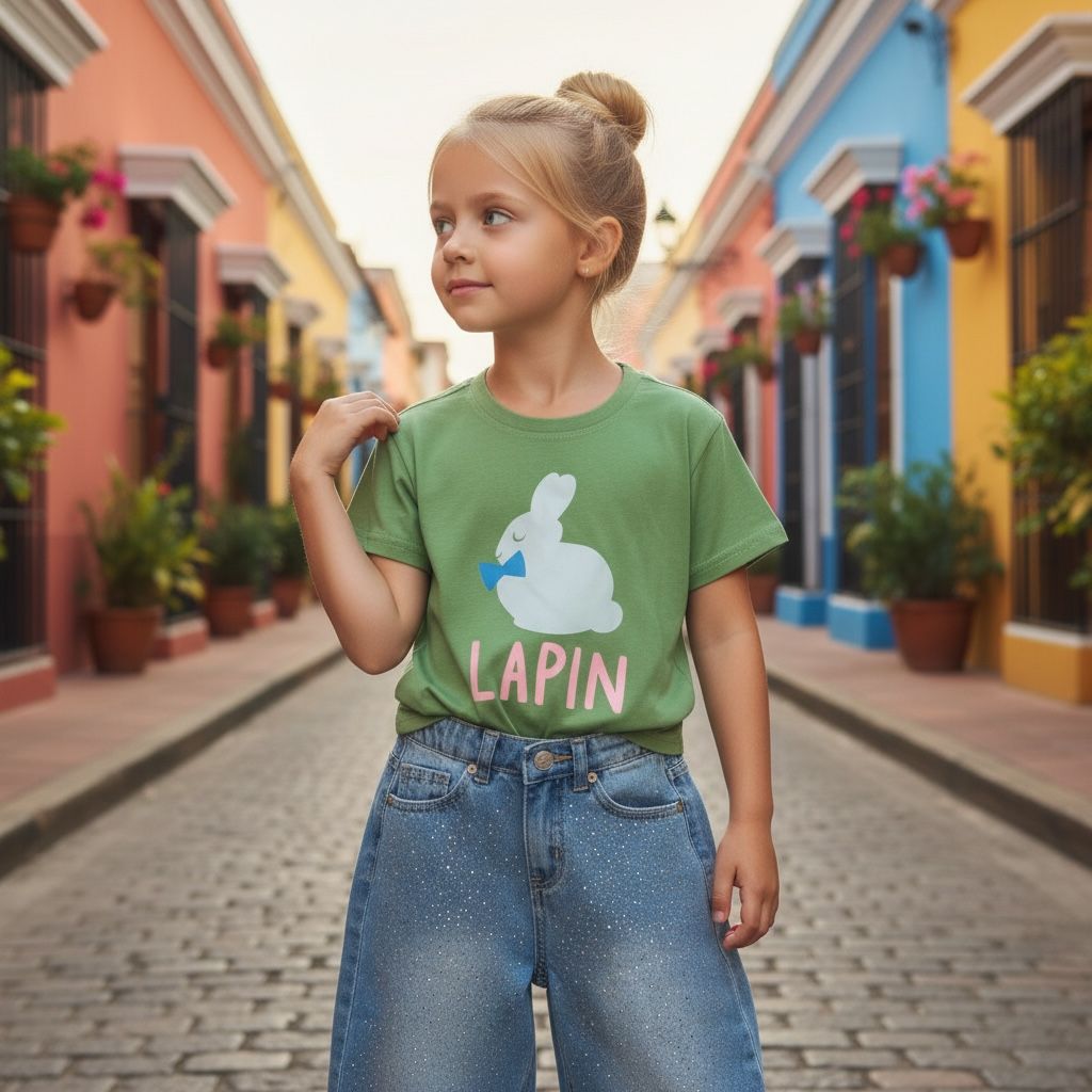 T-SHIRT VERDE LAPIN 2-9 ANNI