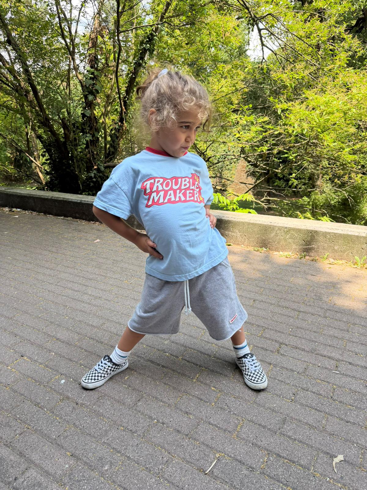 PANTALONCINO GARZATO DUE GRIGI