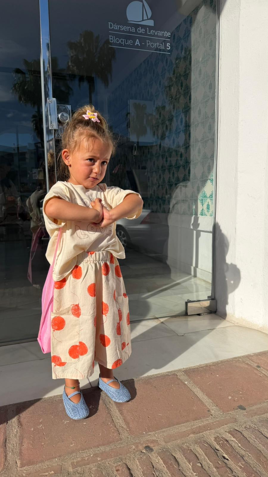 PANTALONE CON PALLONCINI ARANCIONI