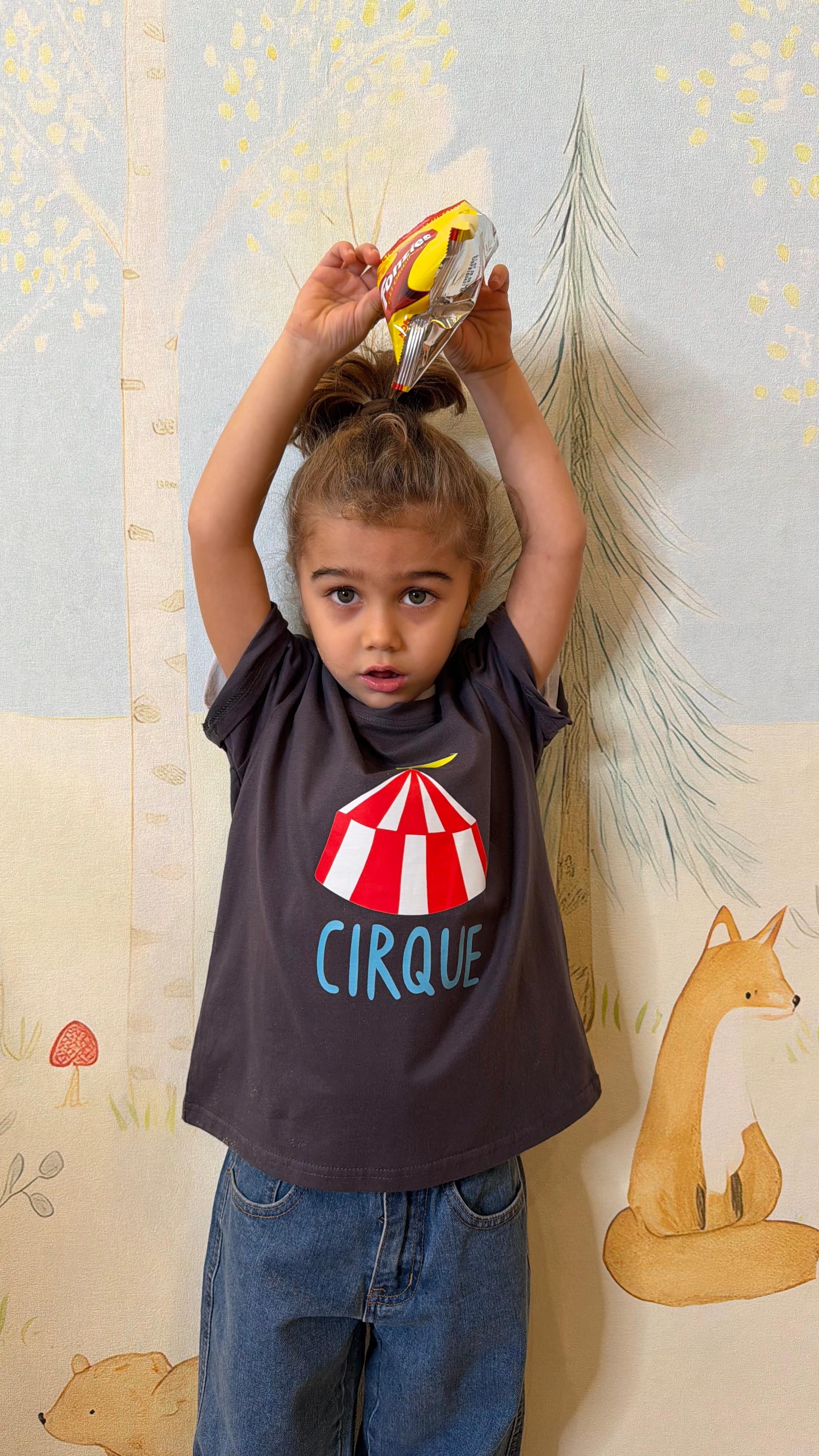 T-SHIRT CIRCO GRIGIA 2-9 ANNI