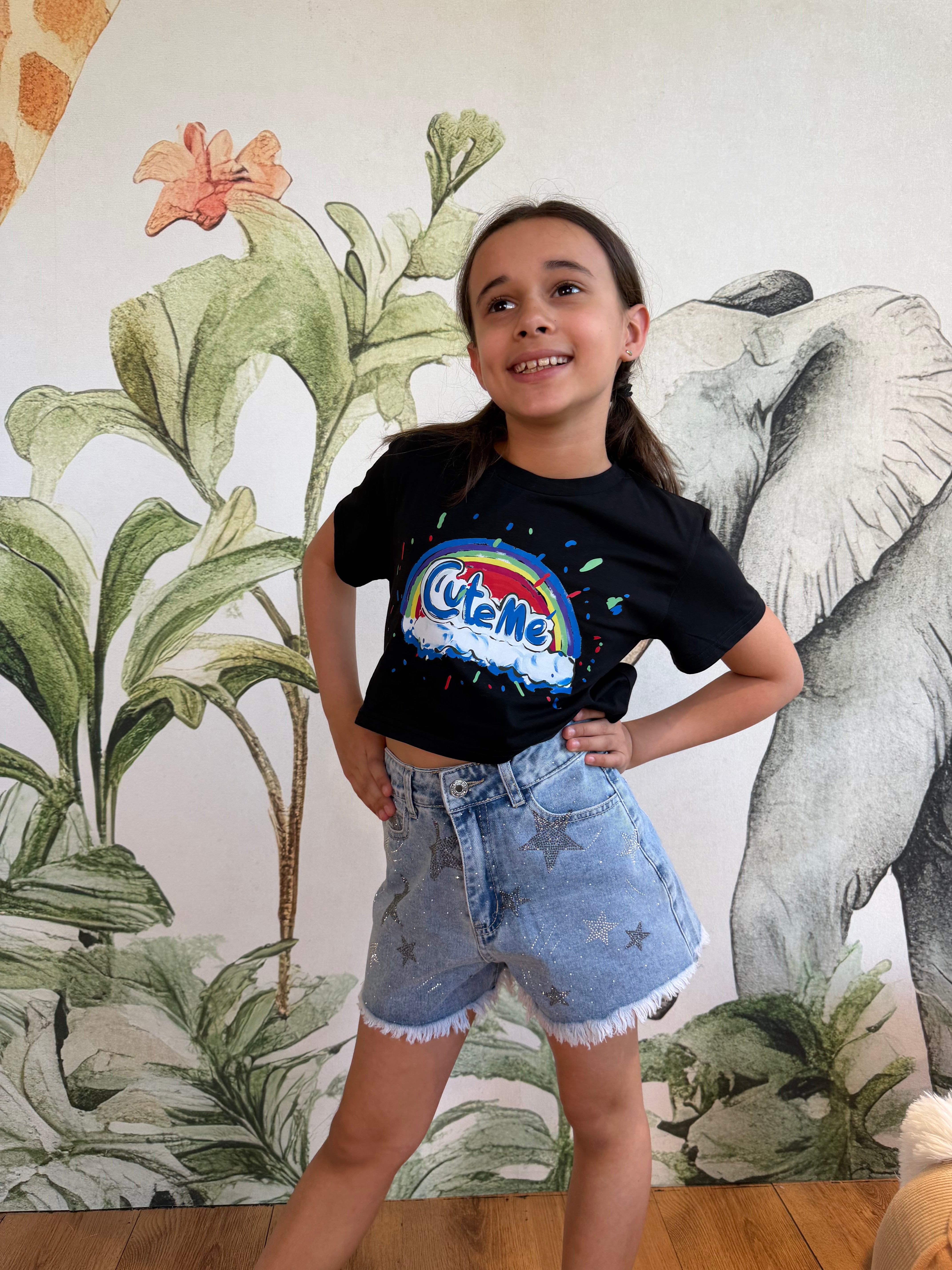 T-SHIRT CROP "CUTE ME" F1187
