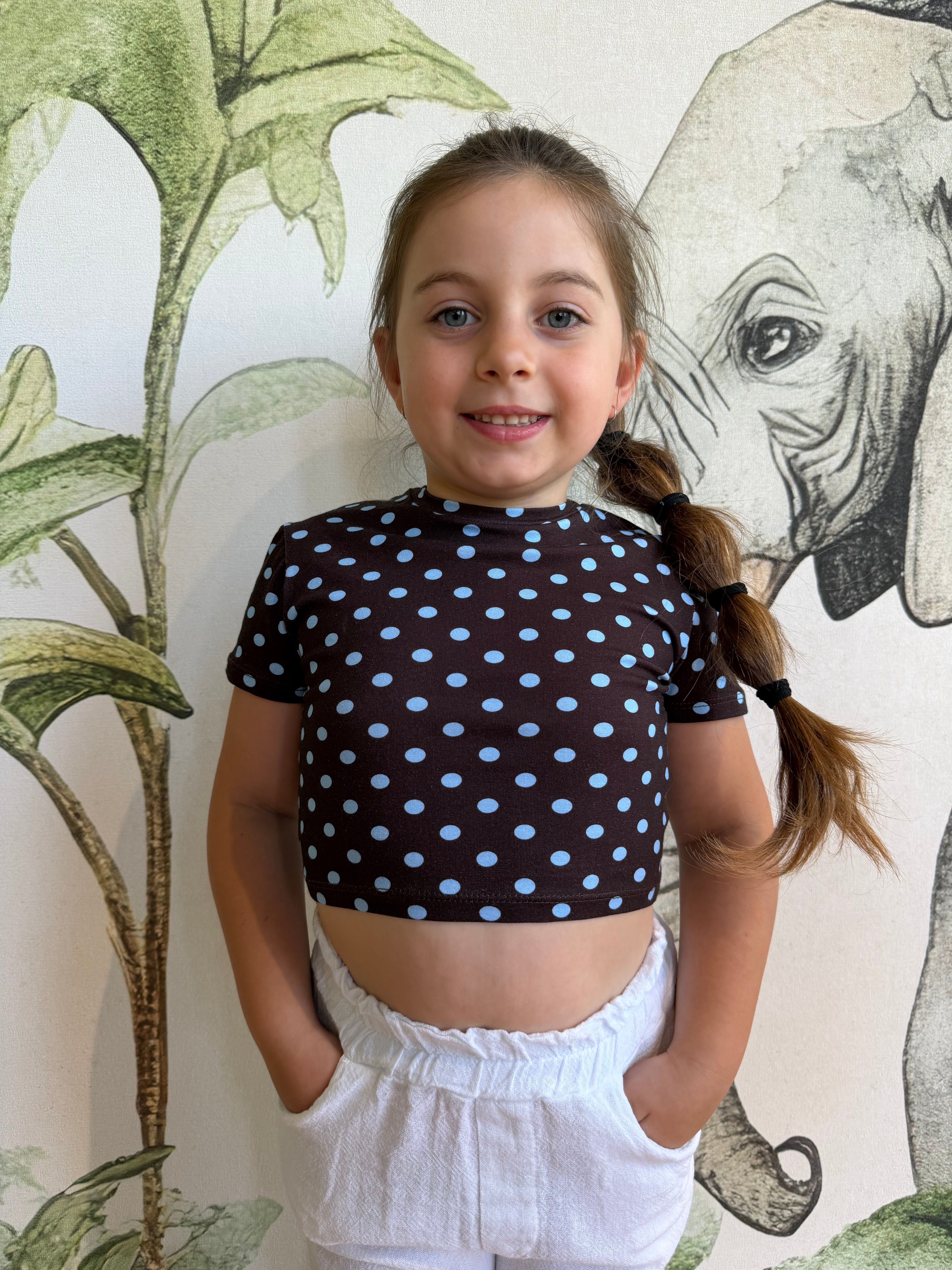 T-SHIRT POIS MARRONE