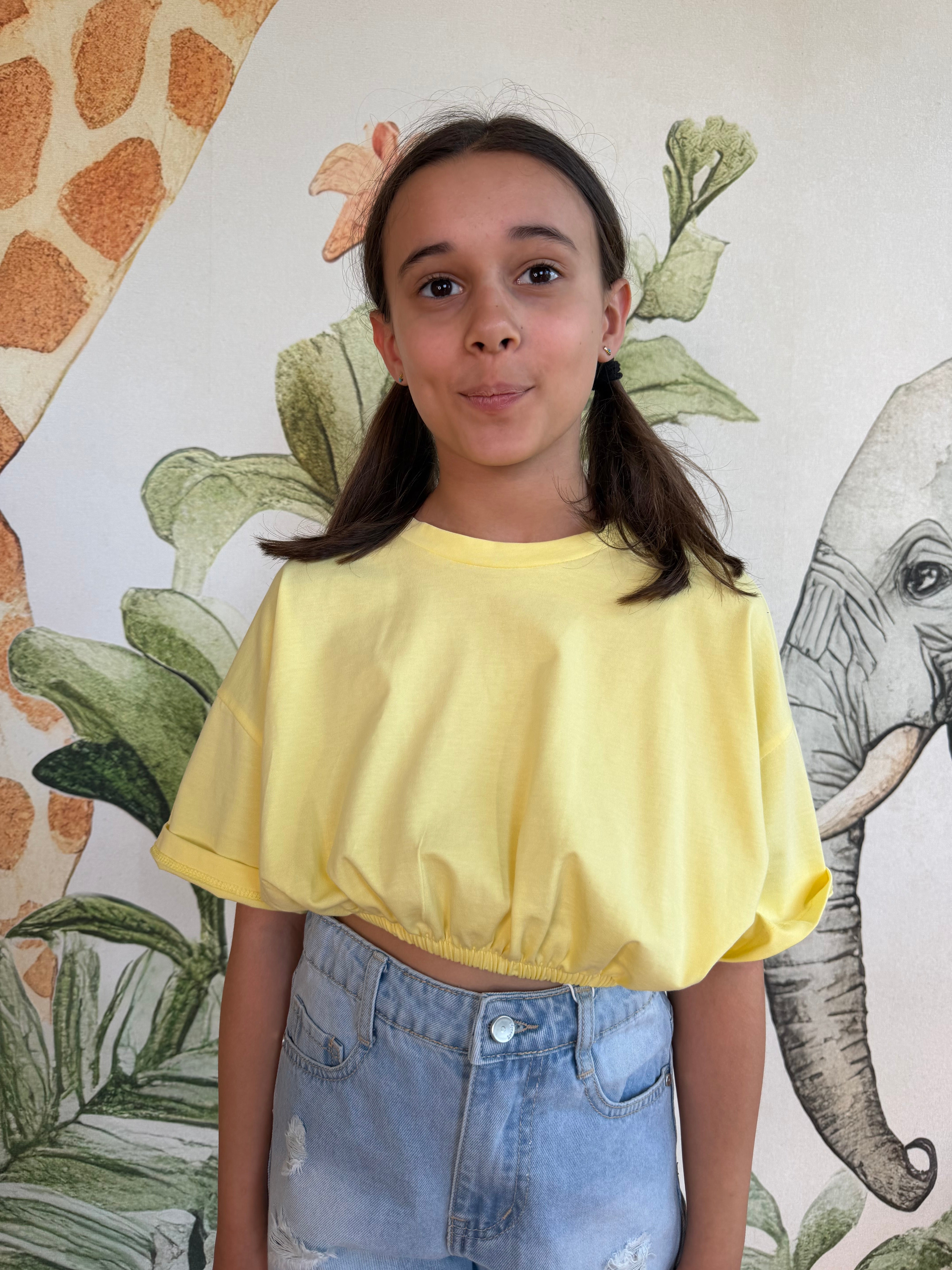 T-SHIRT CROP GIALLA