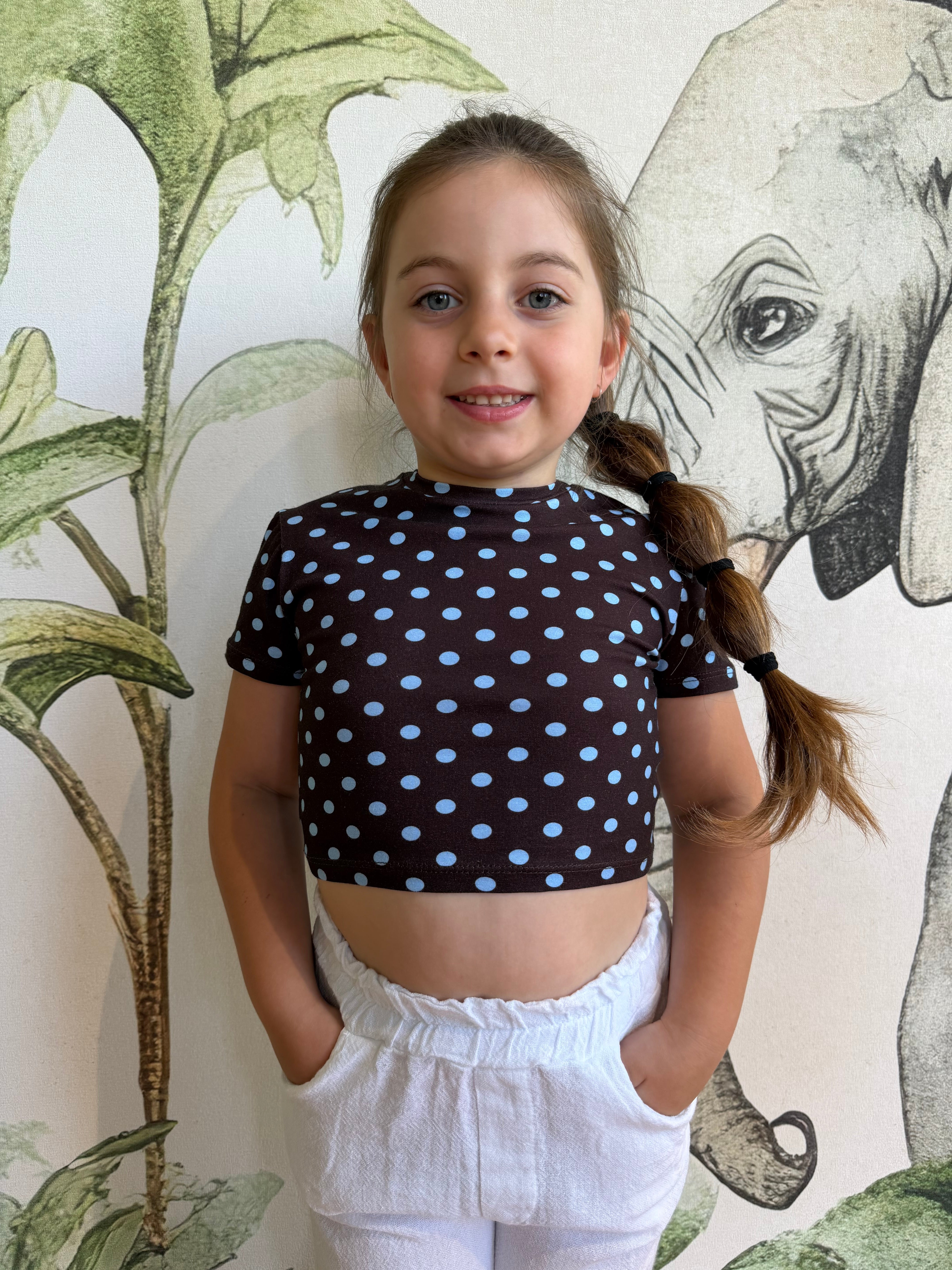 T-SHIRT POIS MARRONE