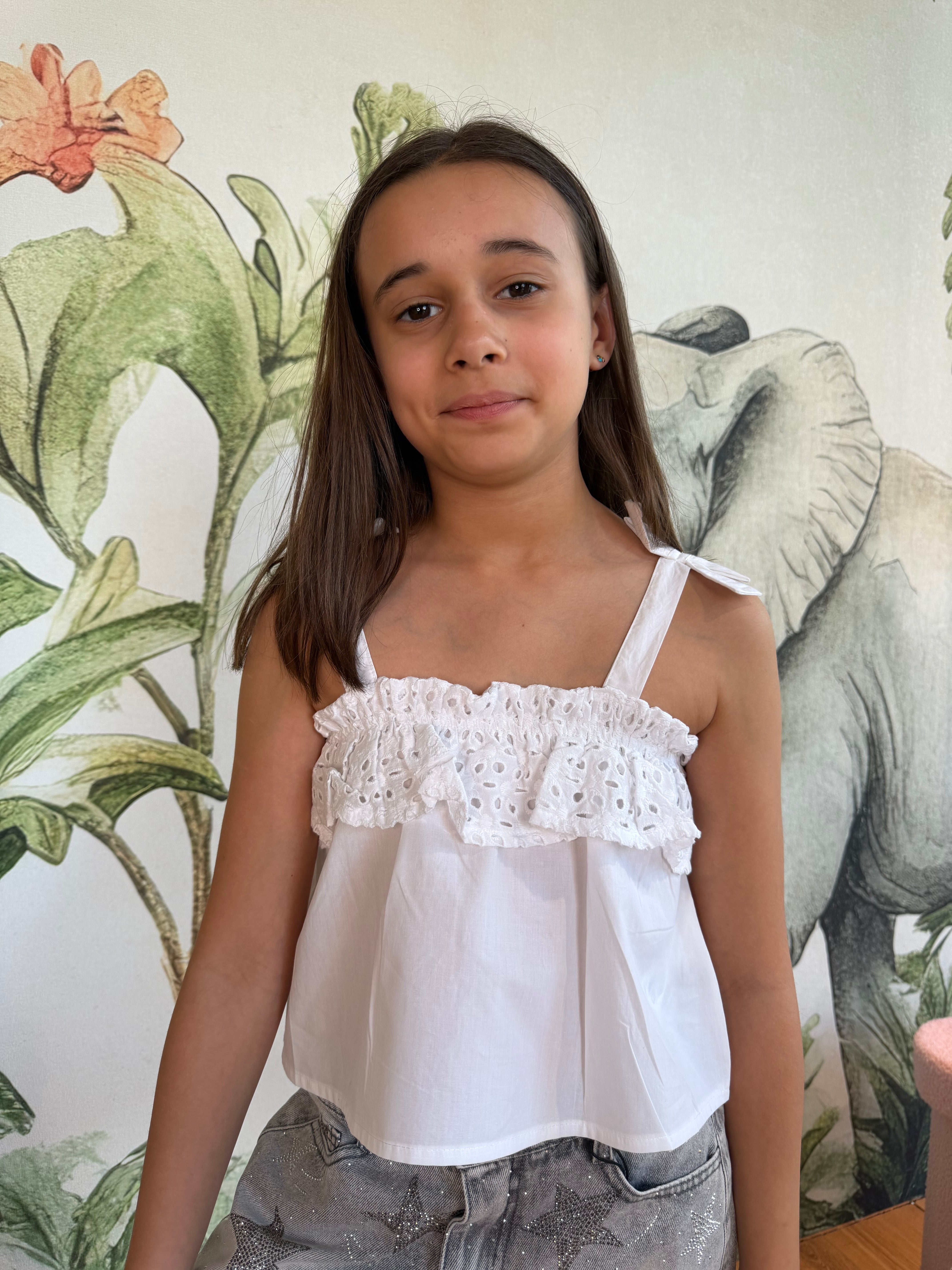 TOP FIOCCHETTO BIMBA BIANCO