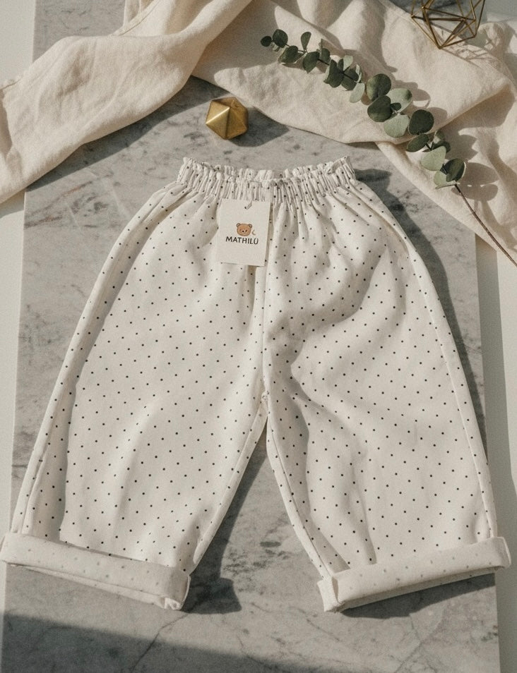 PANTALONE BEIGE POIS