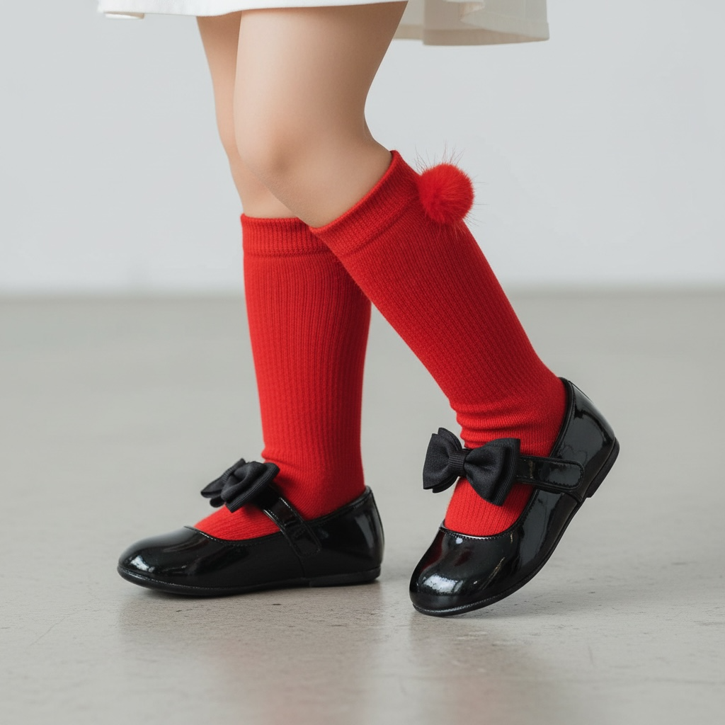 CALZE ROSSE CON IL PONPON 88290 0-12 ANNI