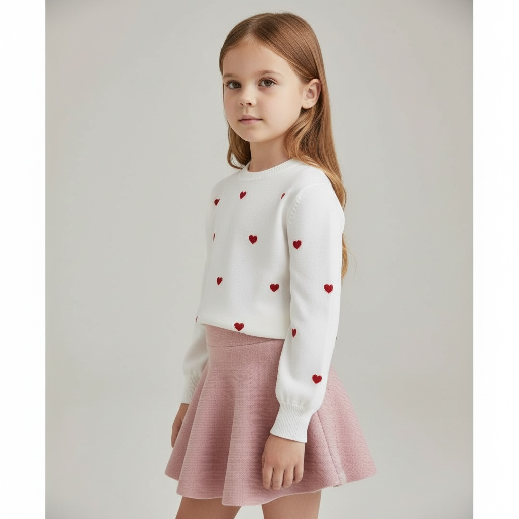 GONNA IN MAGLIA ROSA GBA-7900 6-12 ANNI