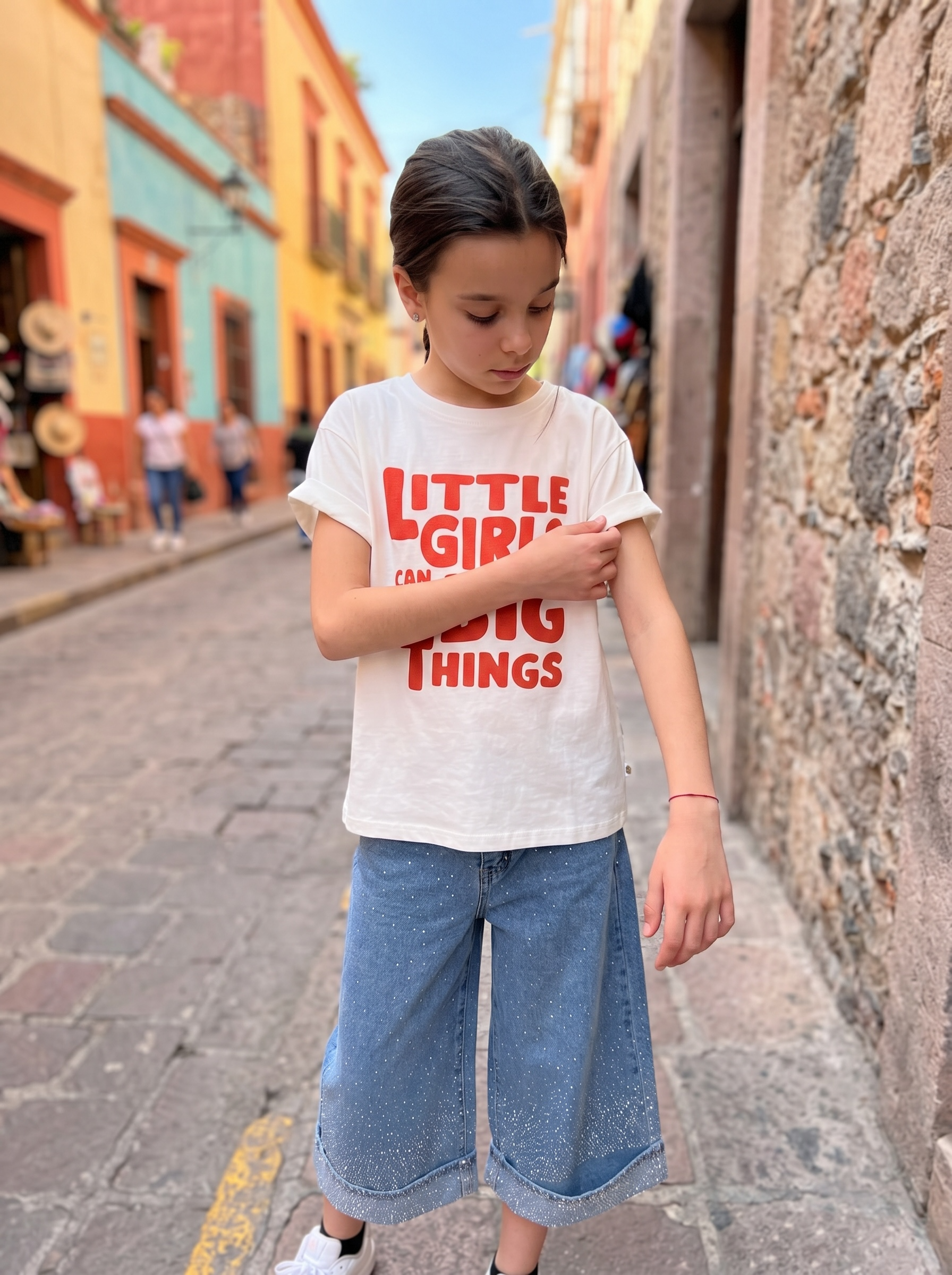 T-SHIRT LITTLE GIRL CAN DO BIG THINGS MINIMALIST FOLK
