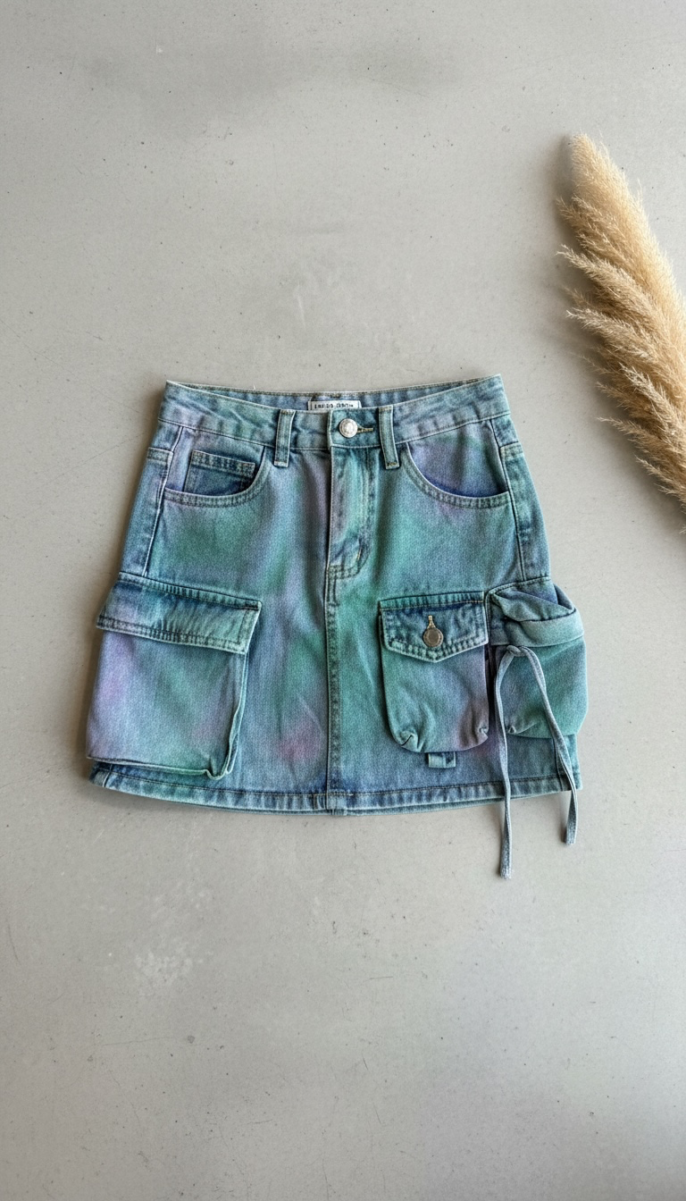 GONNA/PANTALONCINO CON RIFLESSI COLORATI