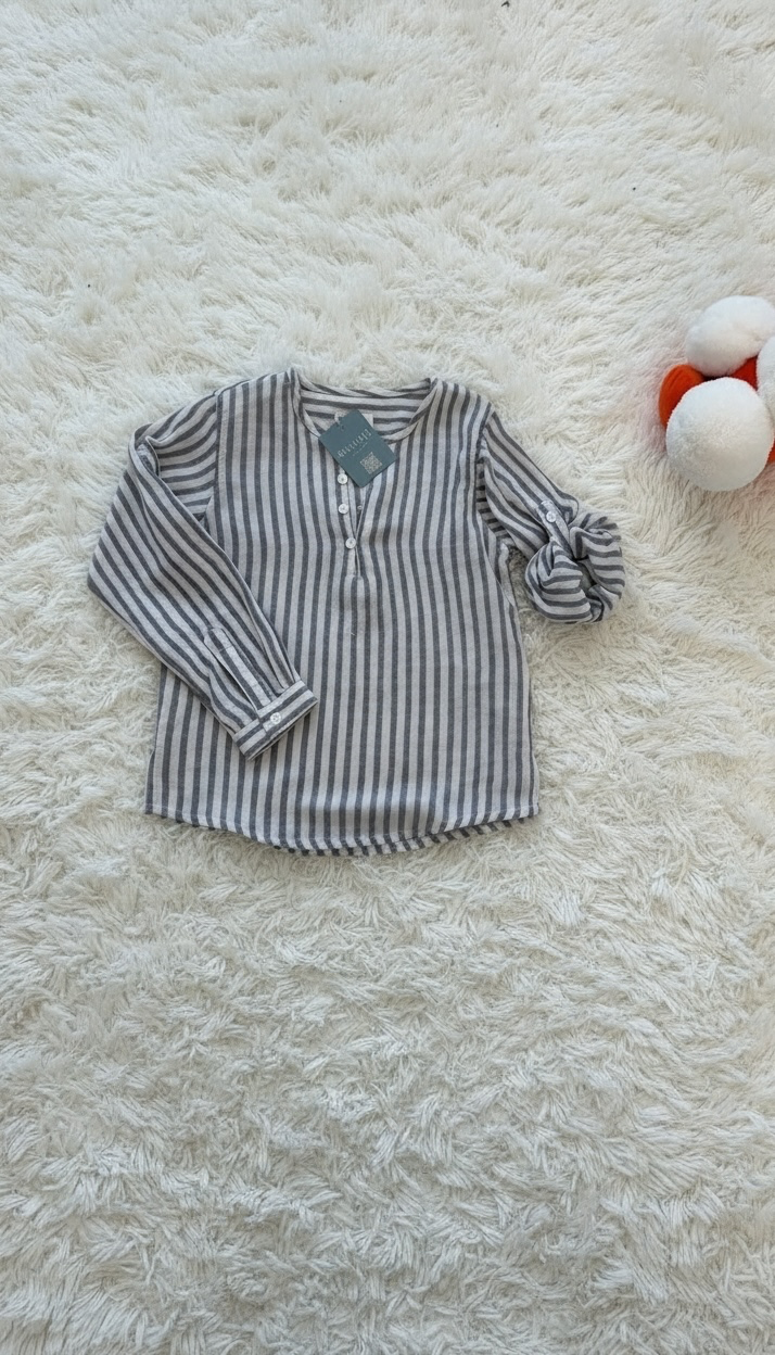 CAMICIA RIGHE GRIGIA