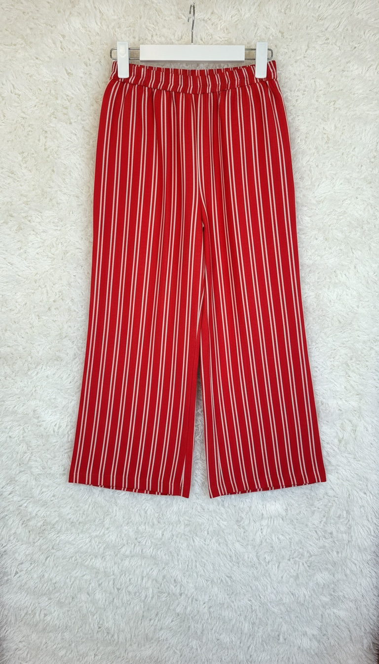 PANTALONE RIGHE ROSSO